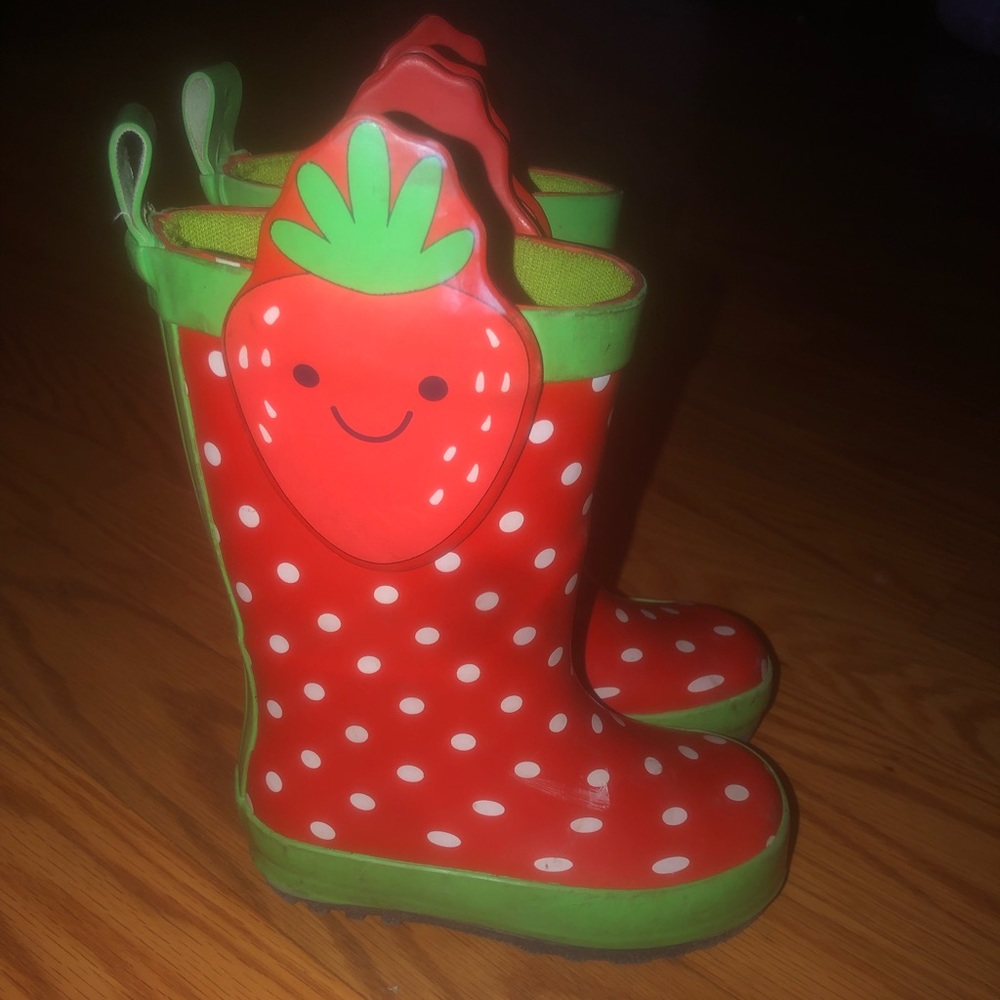 Toddler Girl Strawberry Rain Boots